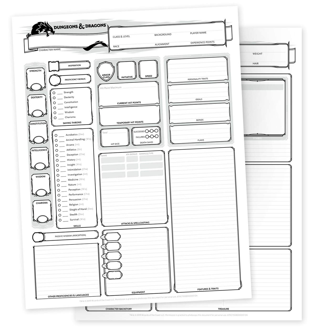 D&D CHARACTER SHEETS