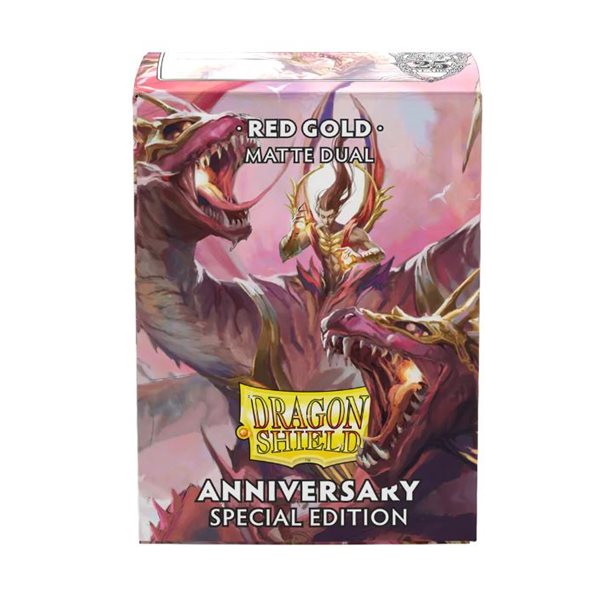 DRAGON SHIELD SLEEVES ANNIVERSARY RED GOLD MATTE DUAL