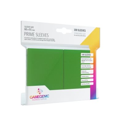 GAMEGENIC PRIME SLEEVES GREEN 100CT