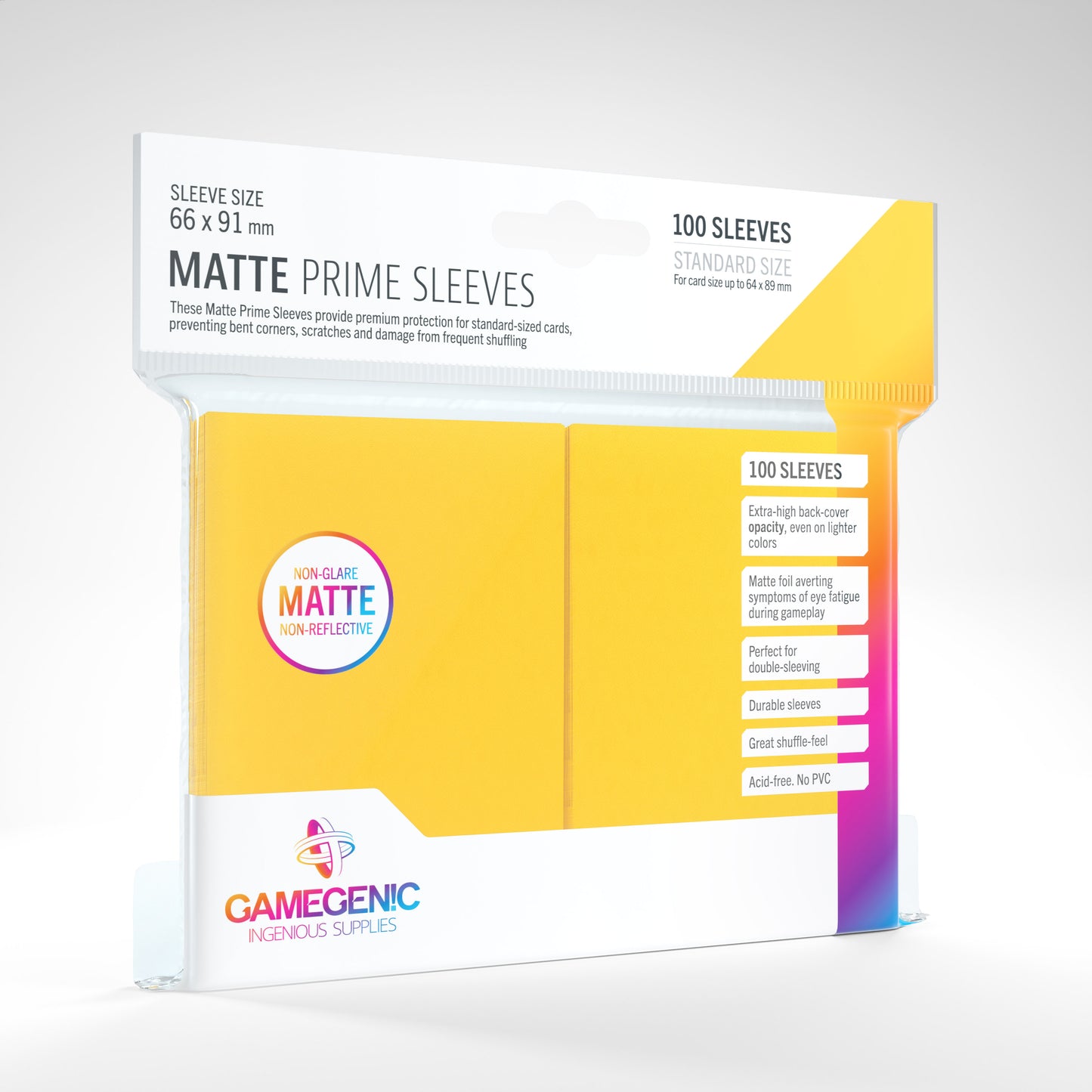 GAMEGENIC PRIME SLEEVES YELLOW MATTE 100CT