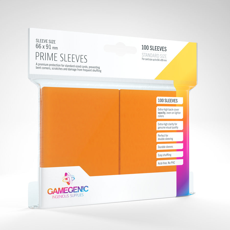 GAMEGENIC PRIME SLEEVES ORANGE 100CT