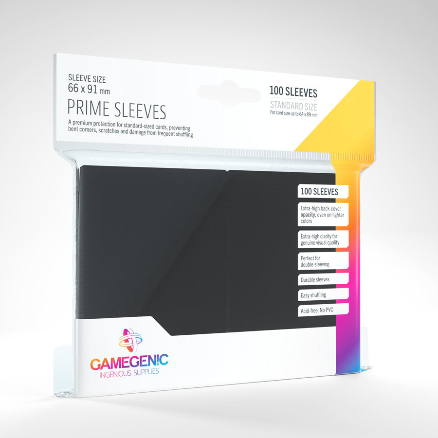 GAMEGENIC PRIME SLEEVES BLACK 100CT
