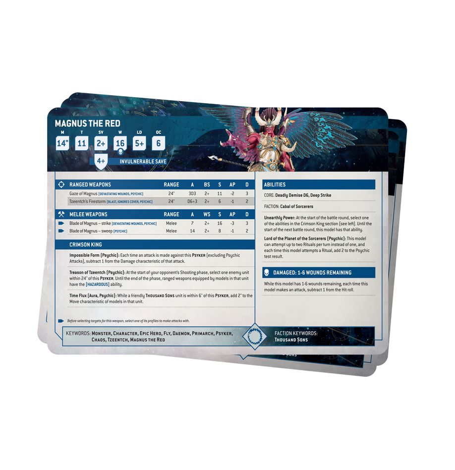 40K THOUSAND SONS DATASHEET CARDS