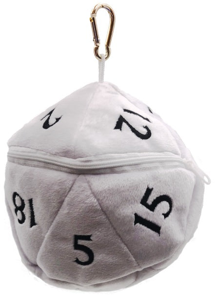 DICE BAG D20 PLUSH WHITE