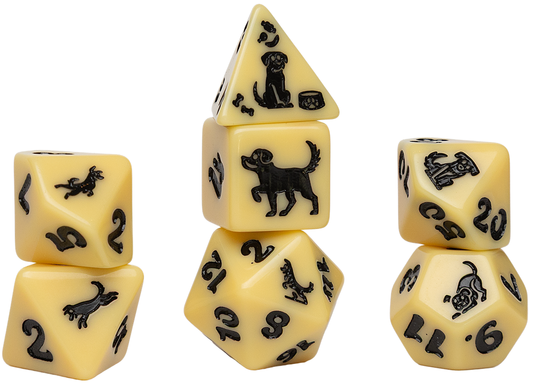 SIRIUS DICE 7-PC POLYHEDRAL: GOLDEN PUP
