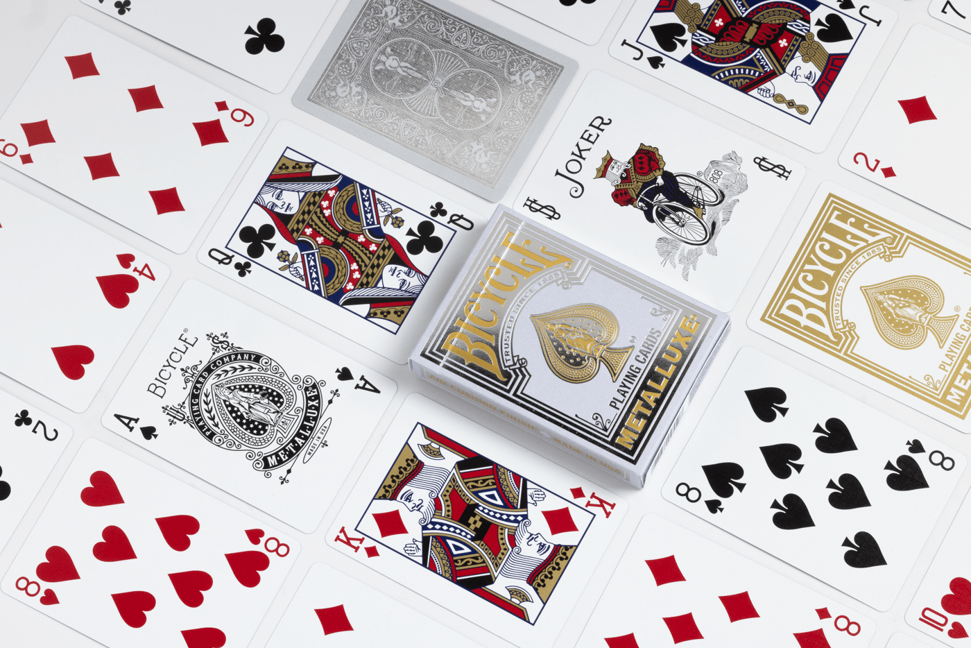 BICYCLE STANDARD PLAYING CARDS - METALLUXE SILVER