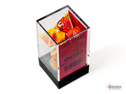 CHX 7-PC POLYHEDRAL GEMINI RED-YELLOW/SILVER