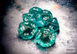 CHX 7-PC POLYHEDRAL TRANSLUCENT TEAL/WHITE