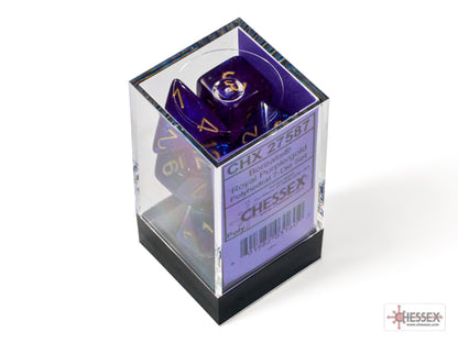 CHX 7-PC POLYHEDRAL BOREALIS ROYAL PURPLE/GOLD