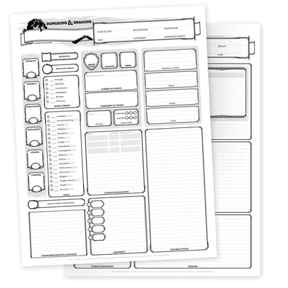 D&D CHARACTER SHEETS