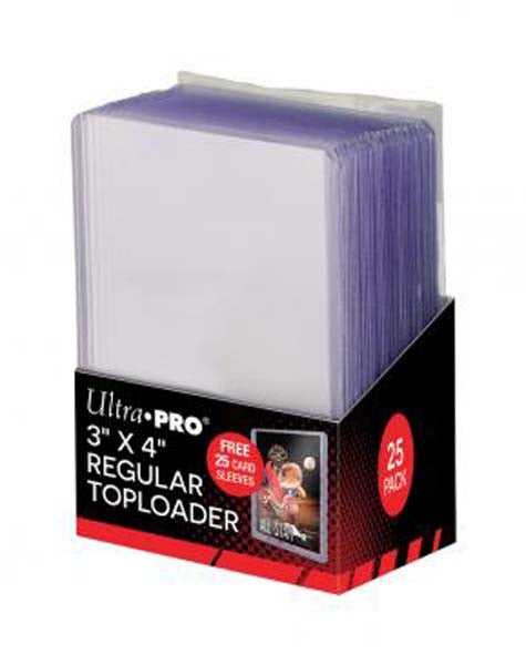 ULTRAPRO TOPLOADER: STANDARD SIZE CLEAR W/SLEEVES 25CT