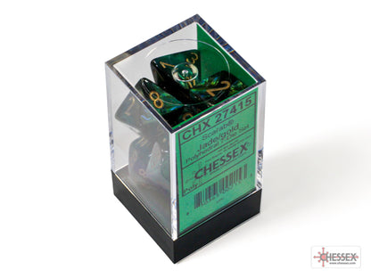 CHX 7-PC POLYHEDRAL SCARAB JADE/GOLD