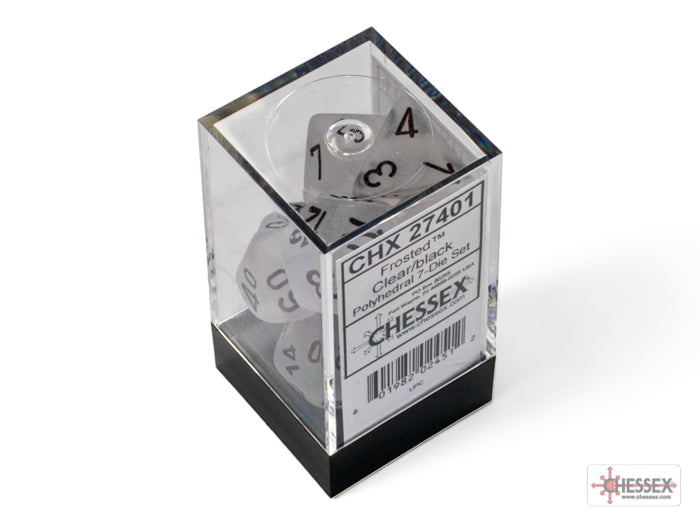 CHX 7-PC POLYHEDRAL FROSTED CLEAR/BLACK