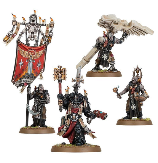 40K BLACK TEMPLARS CHAPLAIN GRIMALDUS & RETINUE