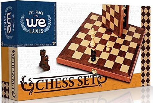 CHESS SET 11.5" FOLDING WOOD WALNUT