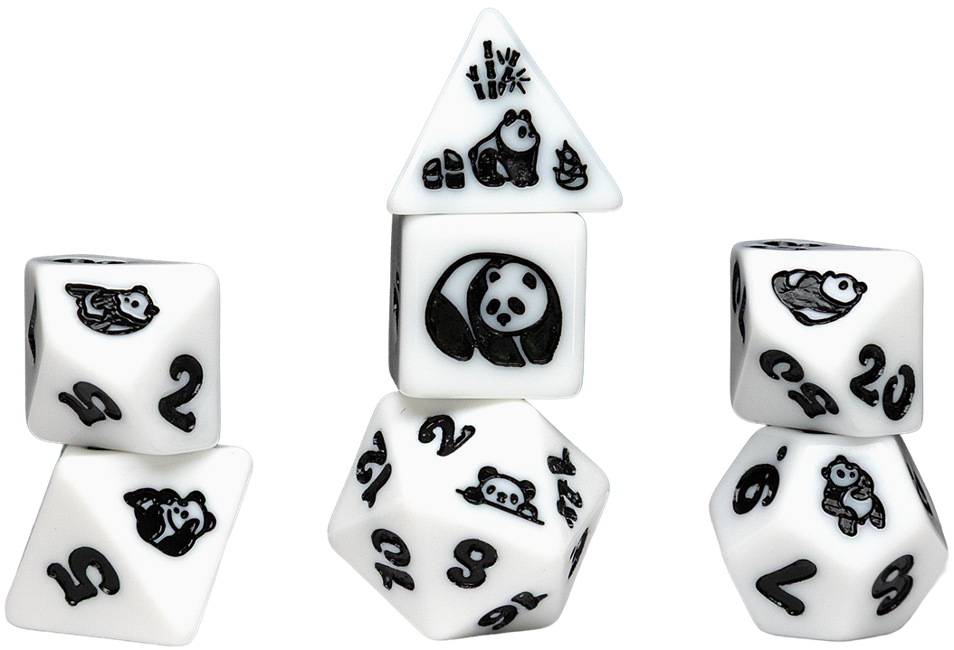 SIRIUS DICE 7-PC POLYHEDRAL: MOON PANDA