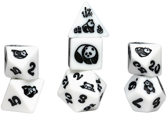 SIRIUS DICE 7-PC POLYHEDRAL: MOON PANDA