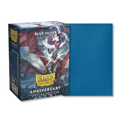 DRAGON SHIELD SLEEVES ANNIVERSARY BLUE SILVER MATTE DUAL