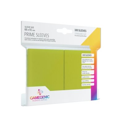 GAMEGENIC PRIME SLEEVES LIME 100CT
