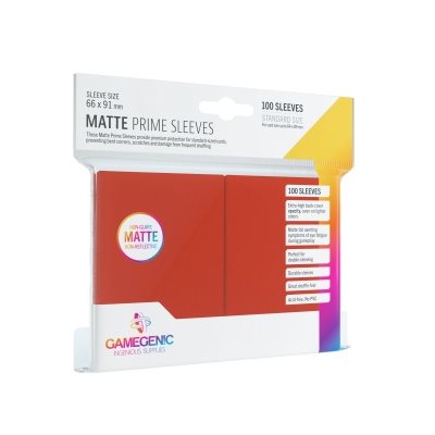 GAMEGENIC PRIME SLEEVES RED MATTE 100CT