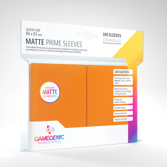 GAMEGENIC PRIME SLEEVES ORANGE MATTE 100CT