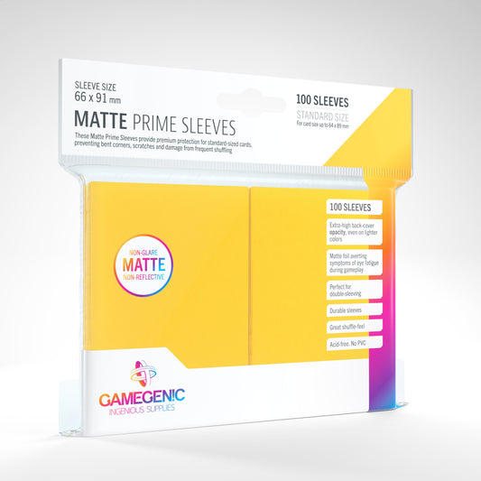 GAMEGENIC PRIME SLEEVES YELLOW MATTE 100CT