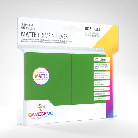 GAMEGENIC PRIME SLEEVES GREEN MATTE 100CT