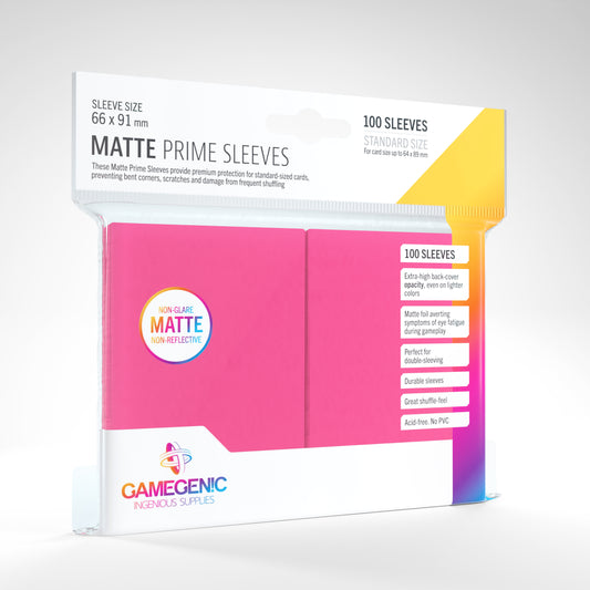 GAMEGENIC PRIME SLEEVES PINK MATTE 100CT
