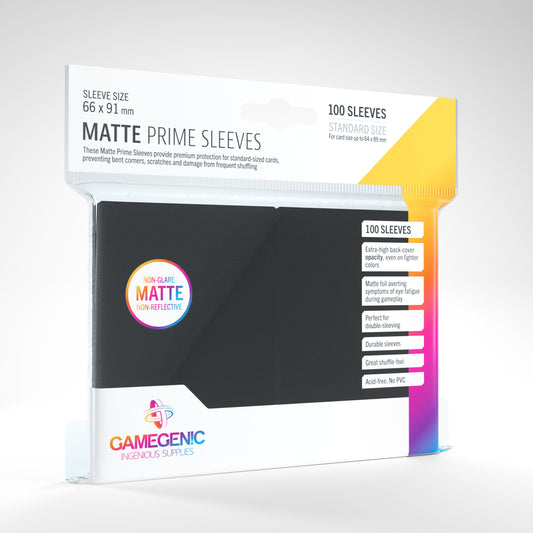 GAMEGENIC PRIME SLEEVES BLACK MATTE 100CT