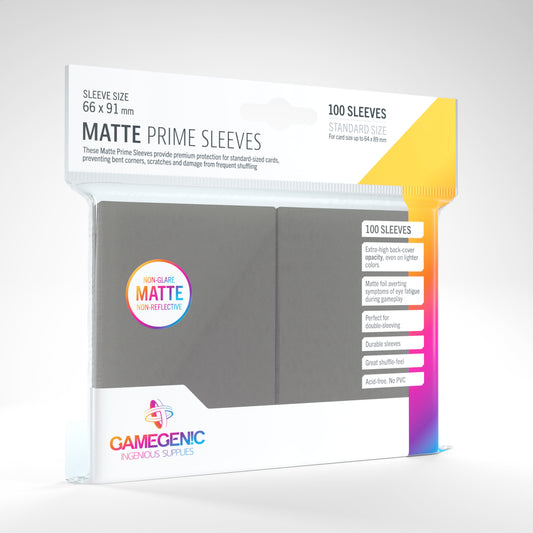 GAMEGENIC PRIME SLEEVES DARK GRAY MATTE 100CT