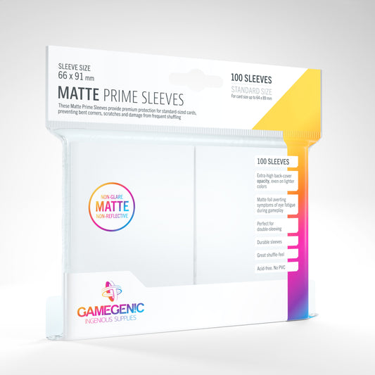 GAMEGENIC PRIME SLEEVES WHITE MATTE 100CT