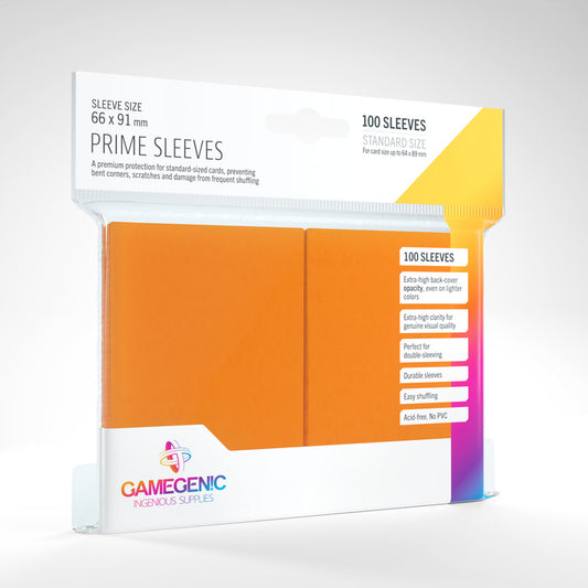 GAMEGENIC PRIME SLEEVES ORANGE 100CT