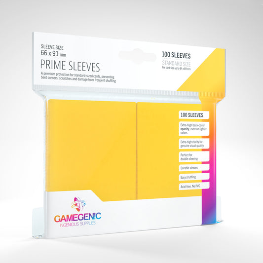 GAMEGENIC PRIME SLEEVES YELLOW 100CT