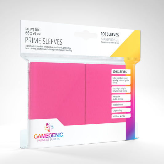 GAMEGENIC PRIME SLEEVES PINK 100CT