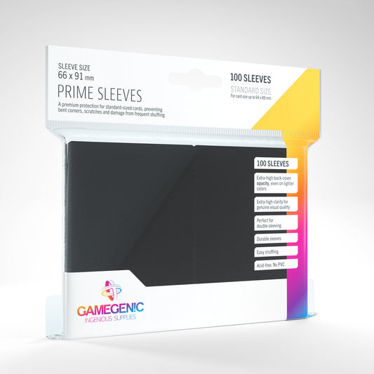 GAMEGENIC PRIME SLEEVES BLACK 100CT