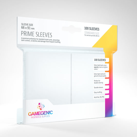 GAMEGENIC PRIME SLEEVES WHITE 100CT