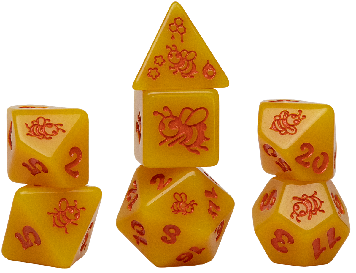 SIRIUS DICE 7-PC POLYHEDRAL: GOLDEN BUZZ