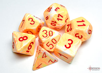 CHX 7-PC POLYHEDRAL FESTIVE SUNBURST/RED