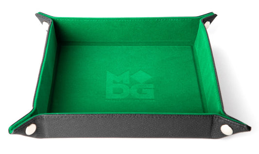 FANROLL DICE TRAY GREEN VELVET W/PU LEATHER