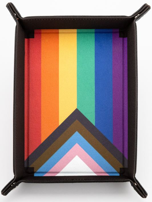 FANROLL DICE TRAY PRIDE FLAG VELVET W/PU LEATHER